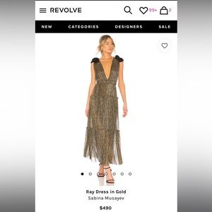 Sabina Musayev Ray Dress in Gold